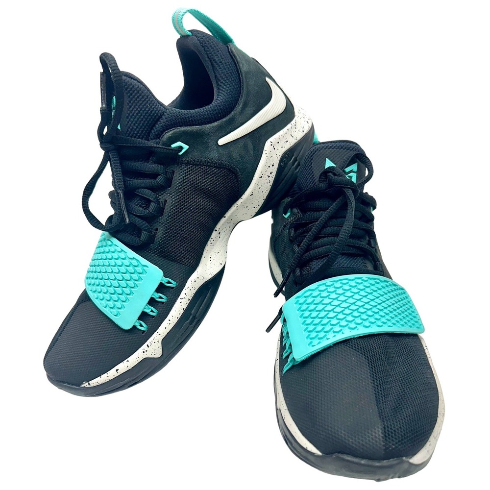 Nike PG 1 Paul George Basketball Shoes 878627-002‎ Men's 7.5 Black Aqua Sneakers